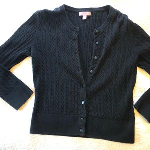 Lilly Pulitzer black 3/4 length cardigan